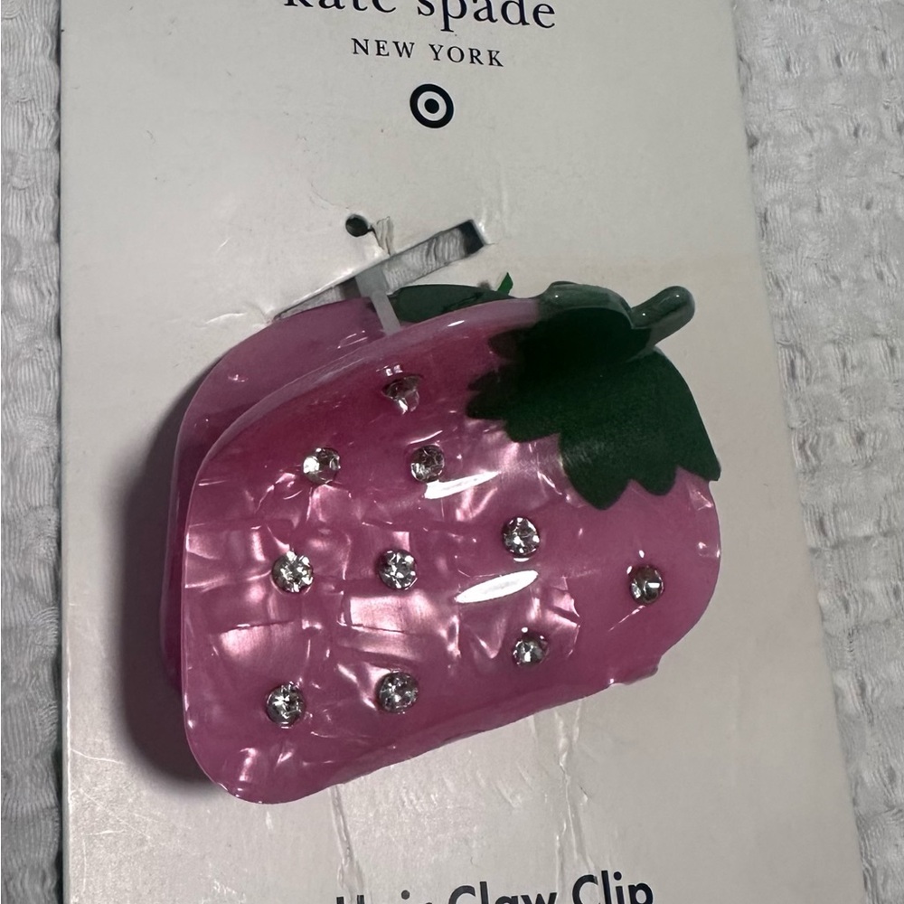 Kate Spade pink strawberry hair clip